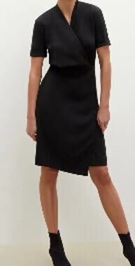 MM.LAFLEUR Black Faux Wrap Tory Dress sz 0